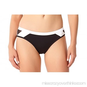 Anne Cole Women's Hot Mesh Color Block Pant Swim Bottom Black White B07CK32RSW